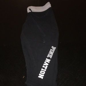 Pink Capri leggings black & gray with drawstring